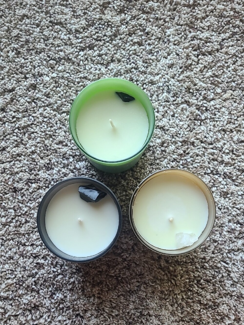 I AM Radiant, Blessed & Enough Scented Candle Trio — Green, Beige, Charcoal - Picture 2 of 2